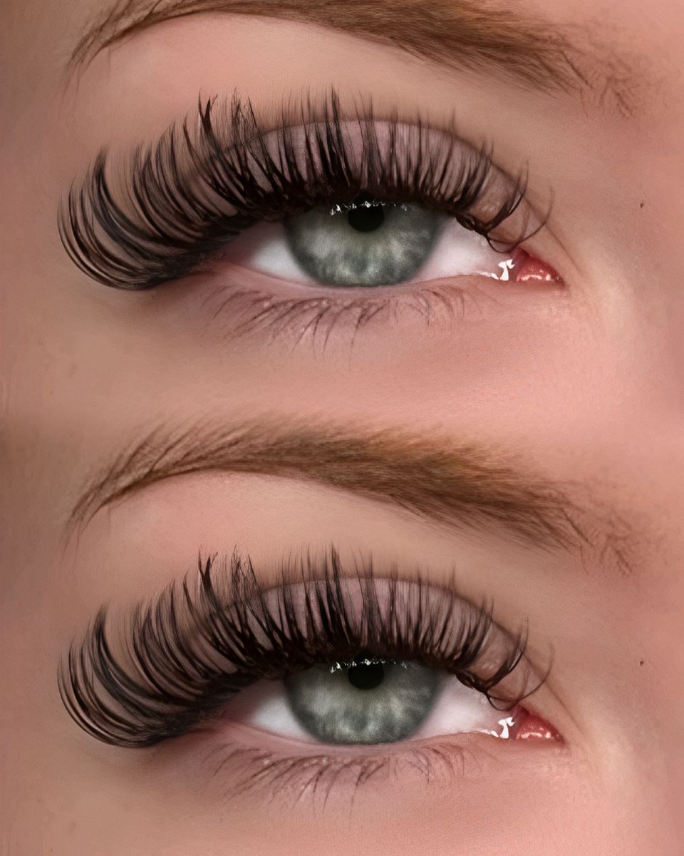 Wispy volume on a green eye
